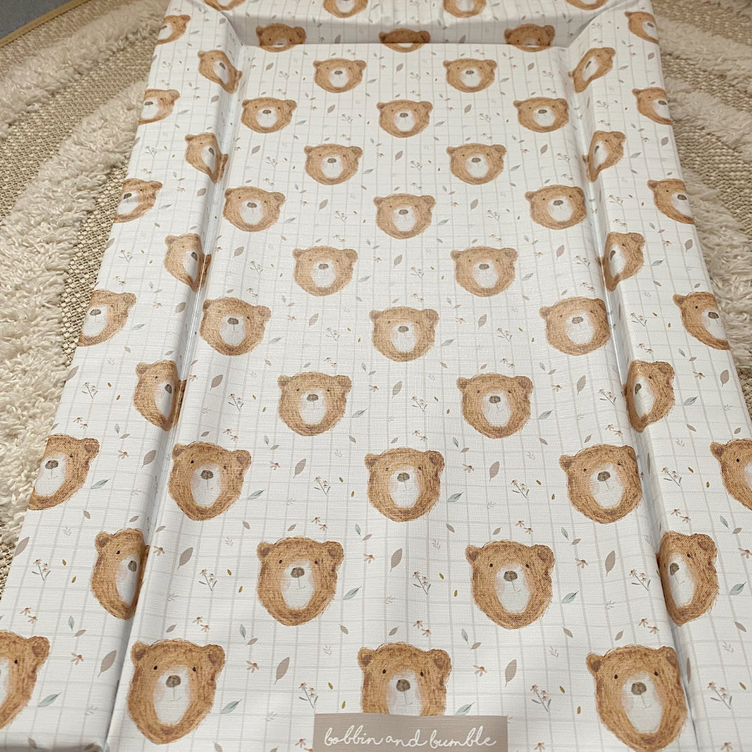 Deluxe Baby Changing Mat - Bru Bear Print | Bobbin and Bumble.