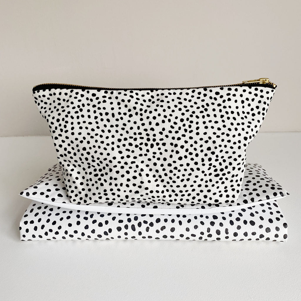 Nappy organiser bag - Dalmatian Print | Bobbin and Bumble.