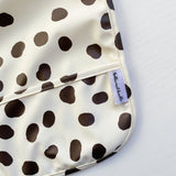 Long Sleeved Baby Bib - Spotty print | Bobbin and Bumble.