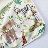 Long Sleeved Baby Bib - Safari Animals | Bobbin and Bumble.