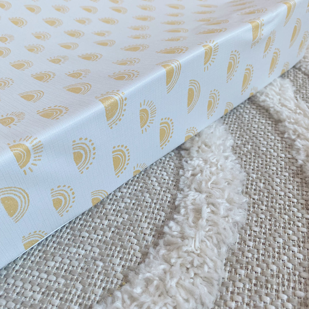 Anti-Roll Wedge Changing Mat - Boho Suns Print | Bobbin and Bumble.