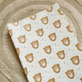 Anti-Roll Wedge Baby Changing Mat - Bru Bear Print | Bobbin and Bumble.