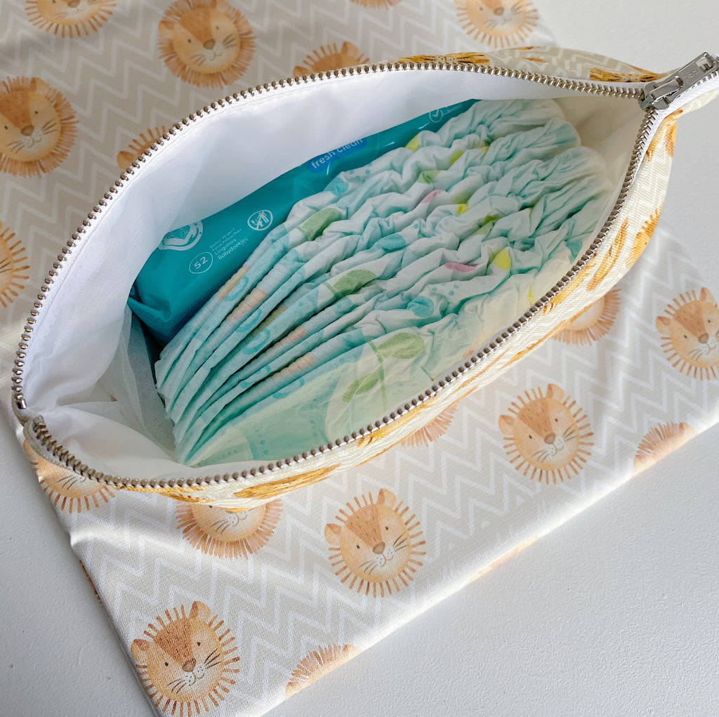 Nappy Wallet - Leo Lion Print | Bobbin and Bumble.