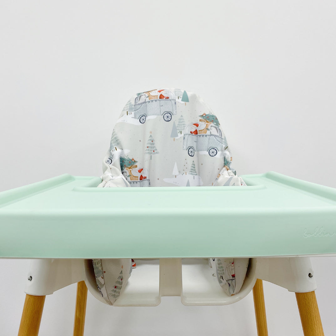 Christmas IKEA High Chair Cushion Cover - Camper Christmas Print | Bobbin and Bumble.