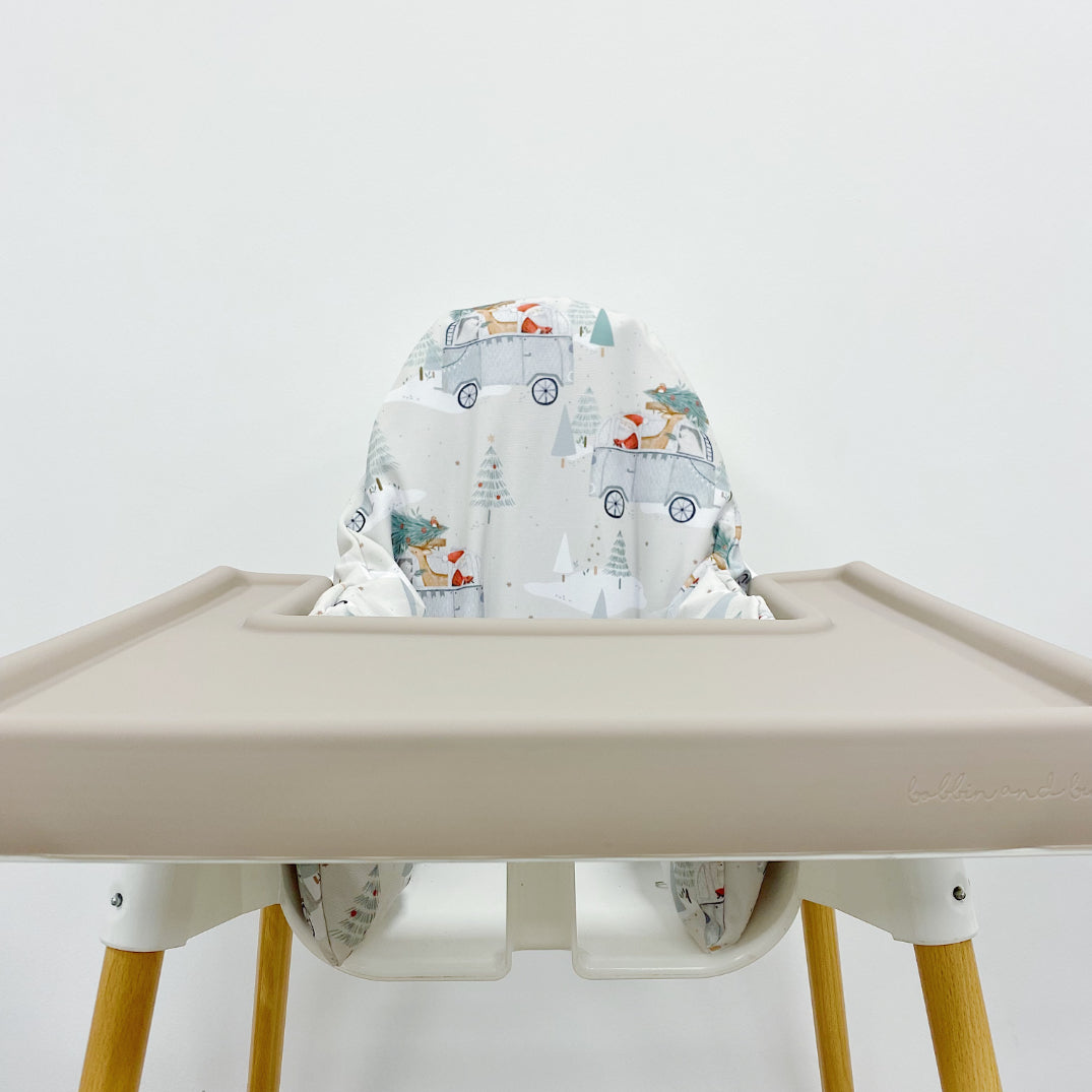 Christmas IKEA High Chair Cushion Cover - Camper Christmas Print | Bobbin and Bumble.