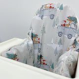 Christmas IKEA High Chair Cushion Cover - Camper Christmas Print | Bobbin and Bumble.