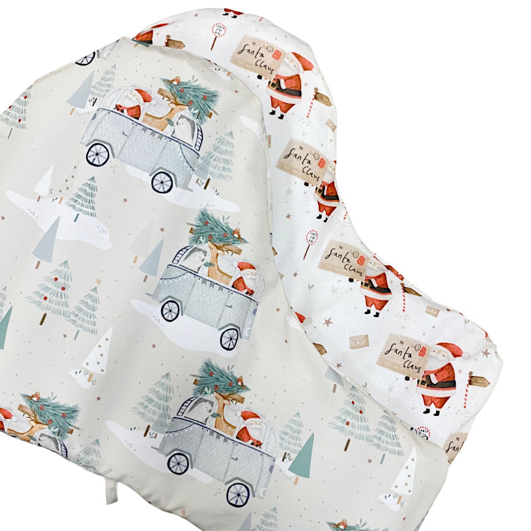 Christmas IKEA High Chair Cushion Cover - Camper Christmas Print | Bobbin and Bumble.