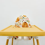 Halloween IKEA High Chair Cushion Cover - Fall Floral Pumpkins Print | Bobbin and Bumble.