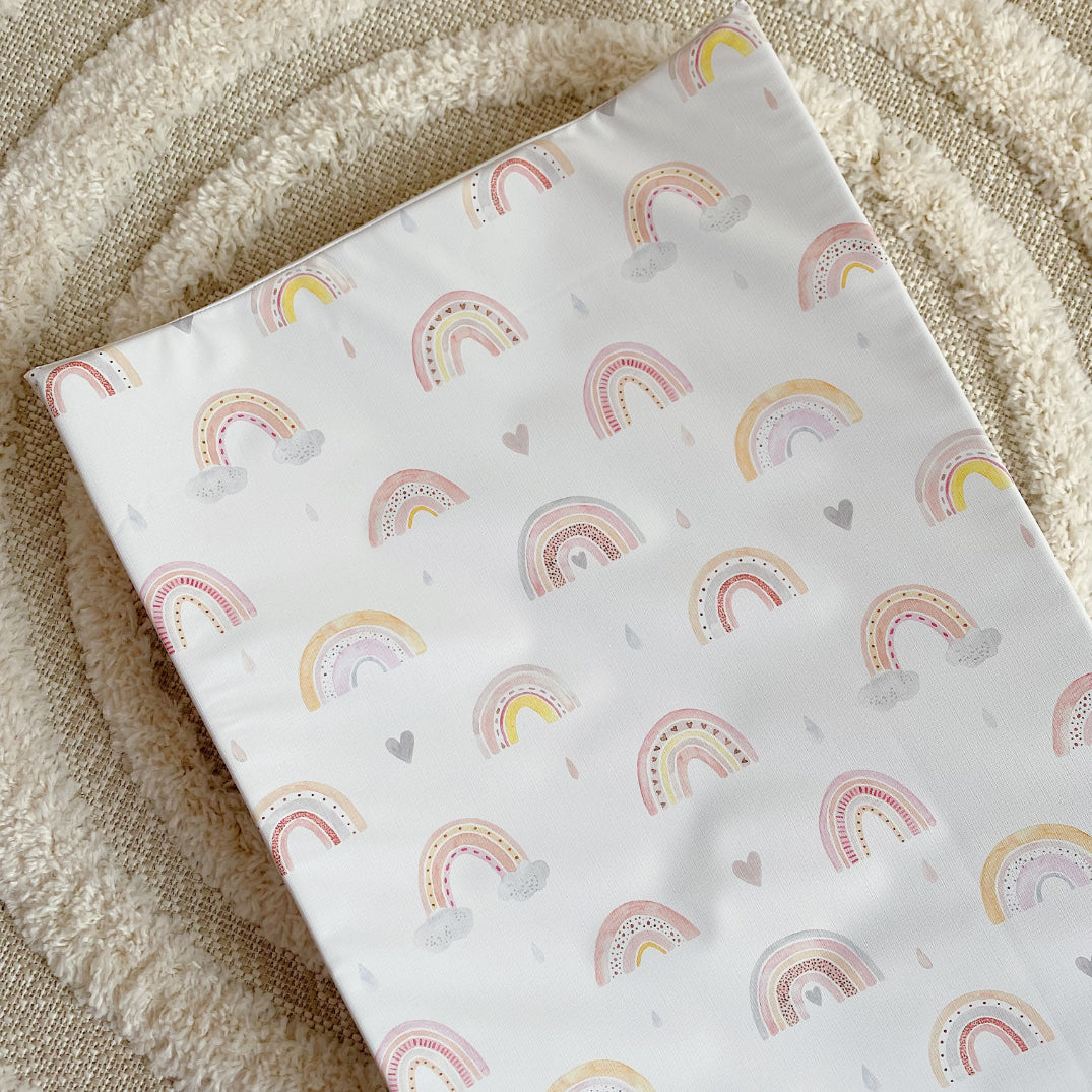 Anti-Roll Wedge Changing Mat - Rainbow Beau | Bobbin and Bumble.