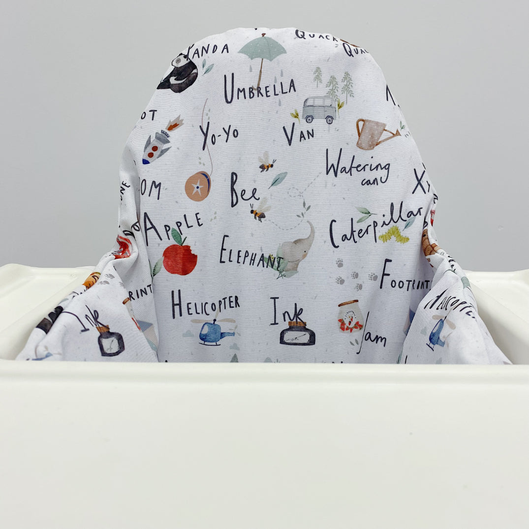 IKEA Highchair Cushion Cover - Alphabet Print | Bobbin and Bumble.