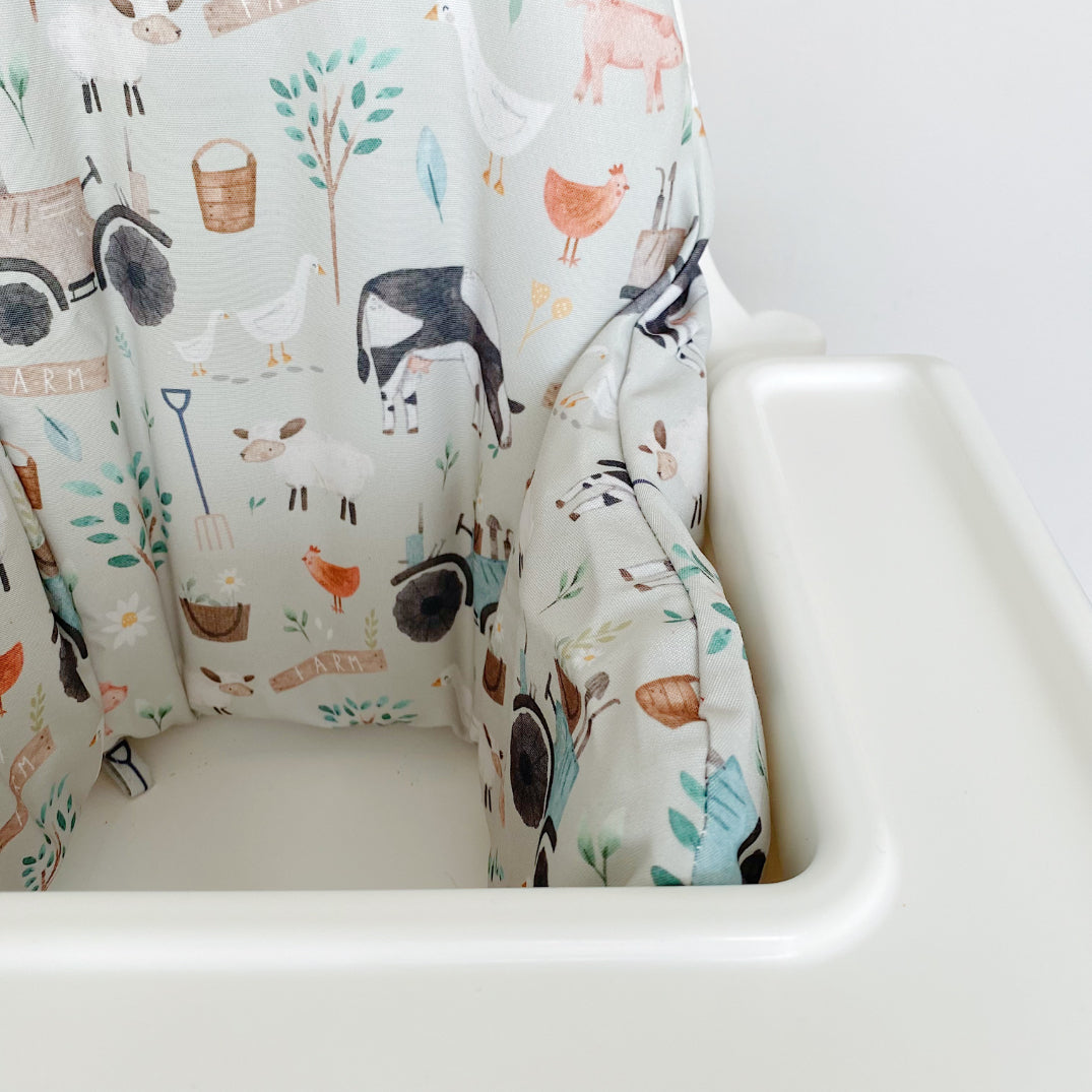 IKEA Highchair Cushion Cover - Farm Animals Print | Bobbin and Bumble.