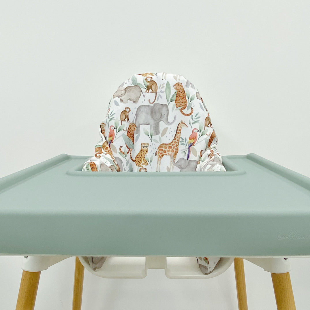 IKEA High Chair waterproof Cover - Jungle Animals Print | Bobbin and Bumble.