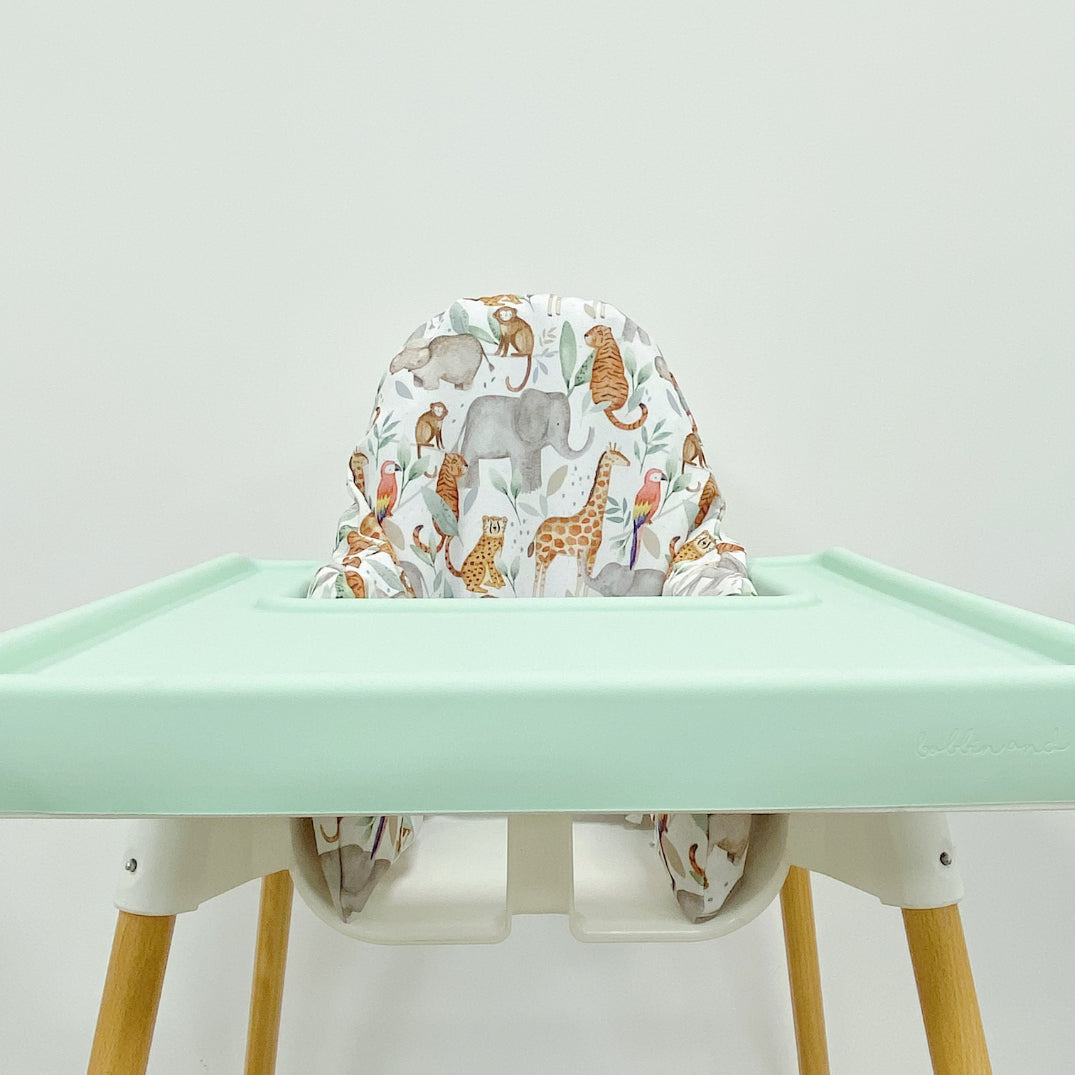 IKEA High Chair waterproof Cover - Jungle Animals Print | Bobbin and Bumble.