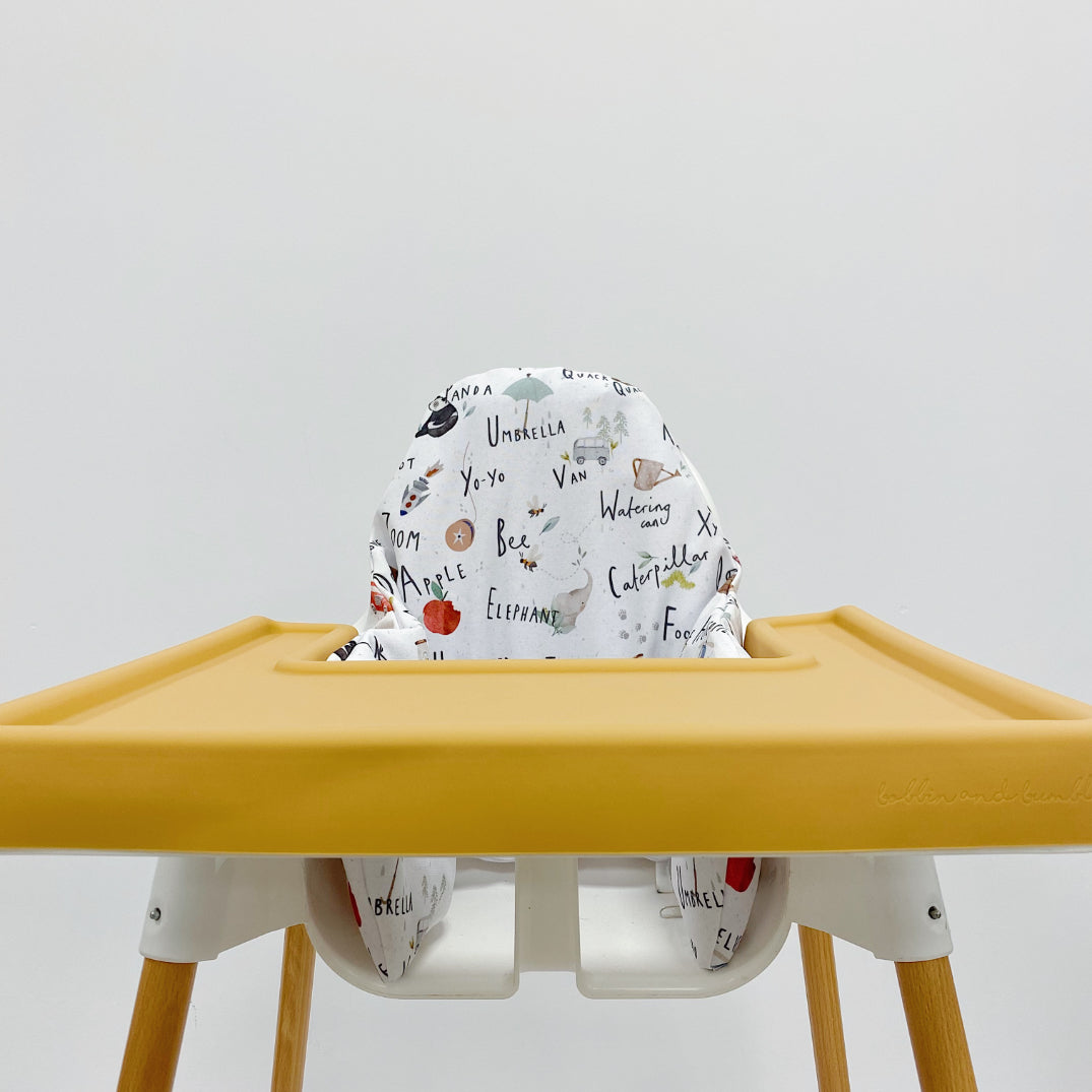 IKEA Highchair Cushion Cover - Alphabet Print | Bobbin and Bumble.