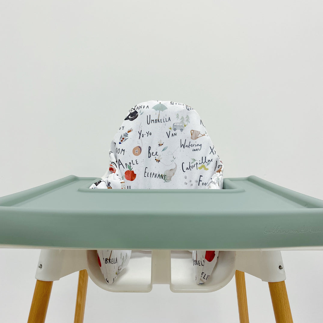 IKEA Highchair Cushion Cover - Alphabet Print | Bobbin and Bumble.