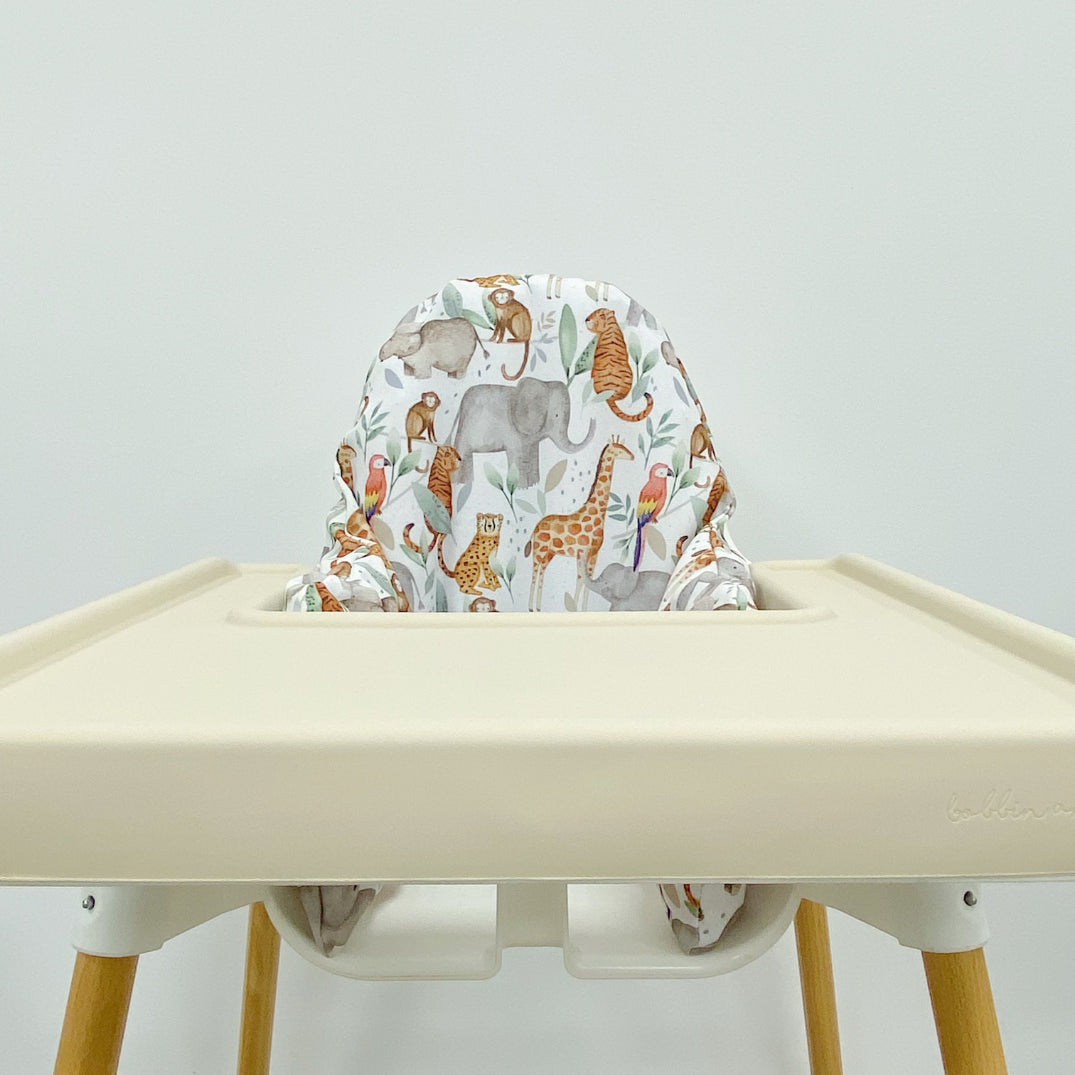 IKEA High Chair waterproof Cover - Jungle Animals Print | Bobbin and Bumble.