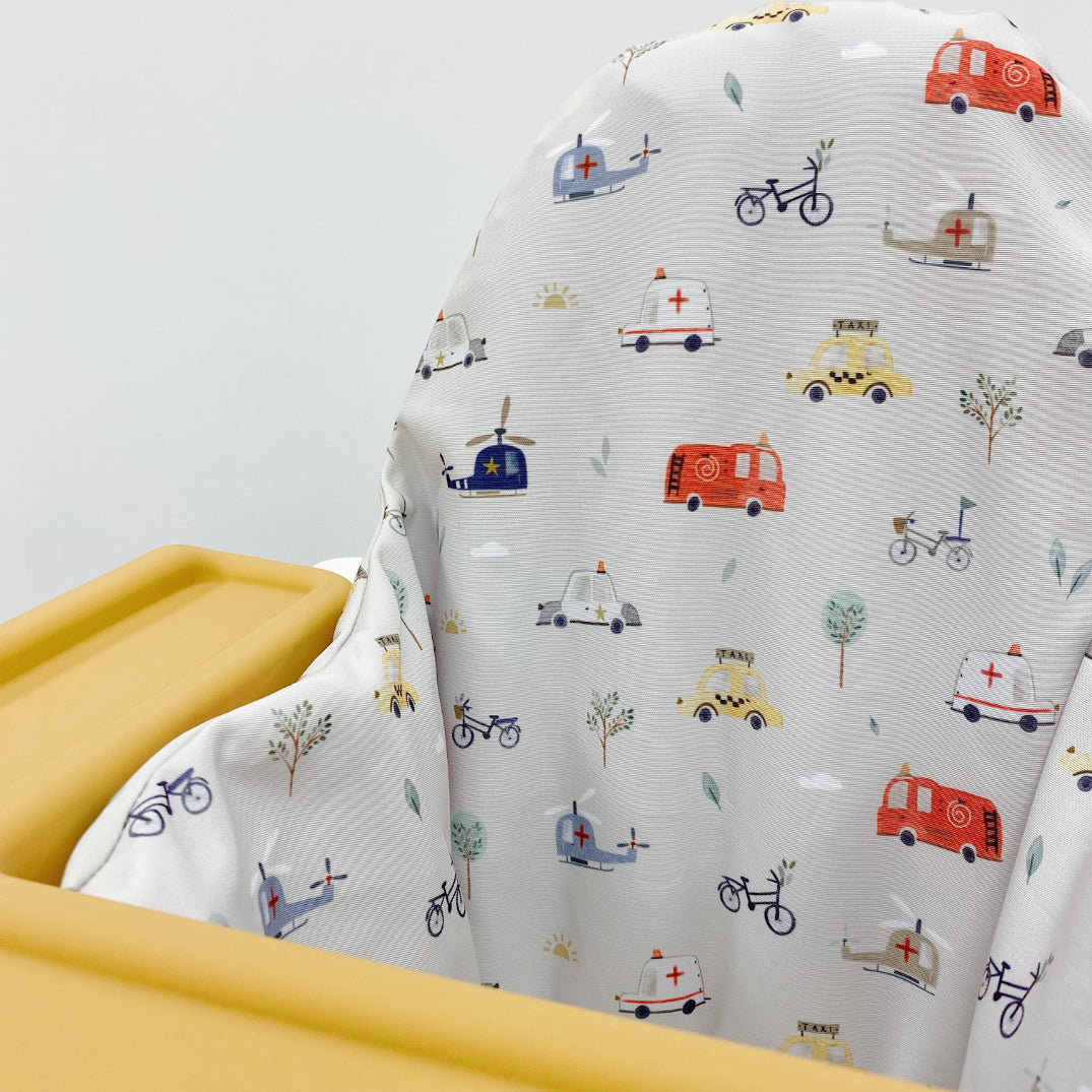 IKEA Highchair Cushion Cover - Traffic Print | Bobbin and Bumble.