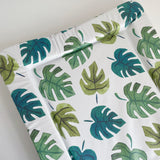 Deluxe Baby Changing Mat - Monstera Leaf Print | Bobbin and Bumble.