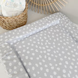 Deluxe Baby Changing Mat - Grey Spots Print | Bobbin and Bumble.