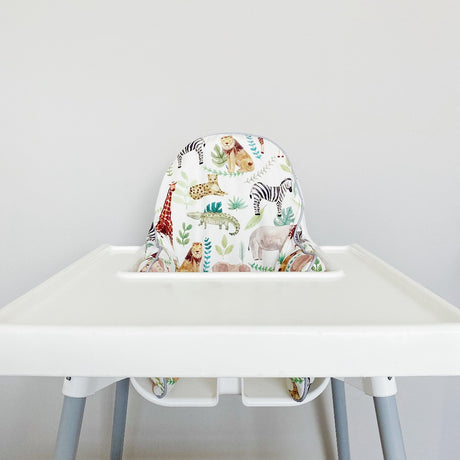 IKEA High Chair waterproof Cover - Safari Animals Print | Bobbin and Bumble.