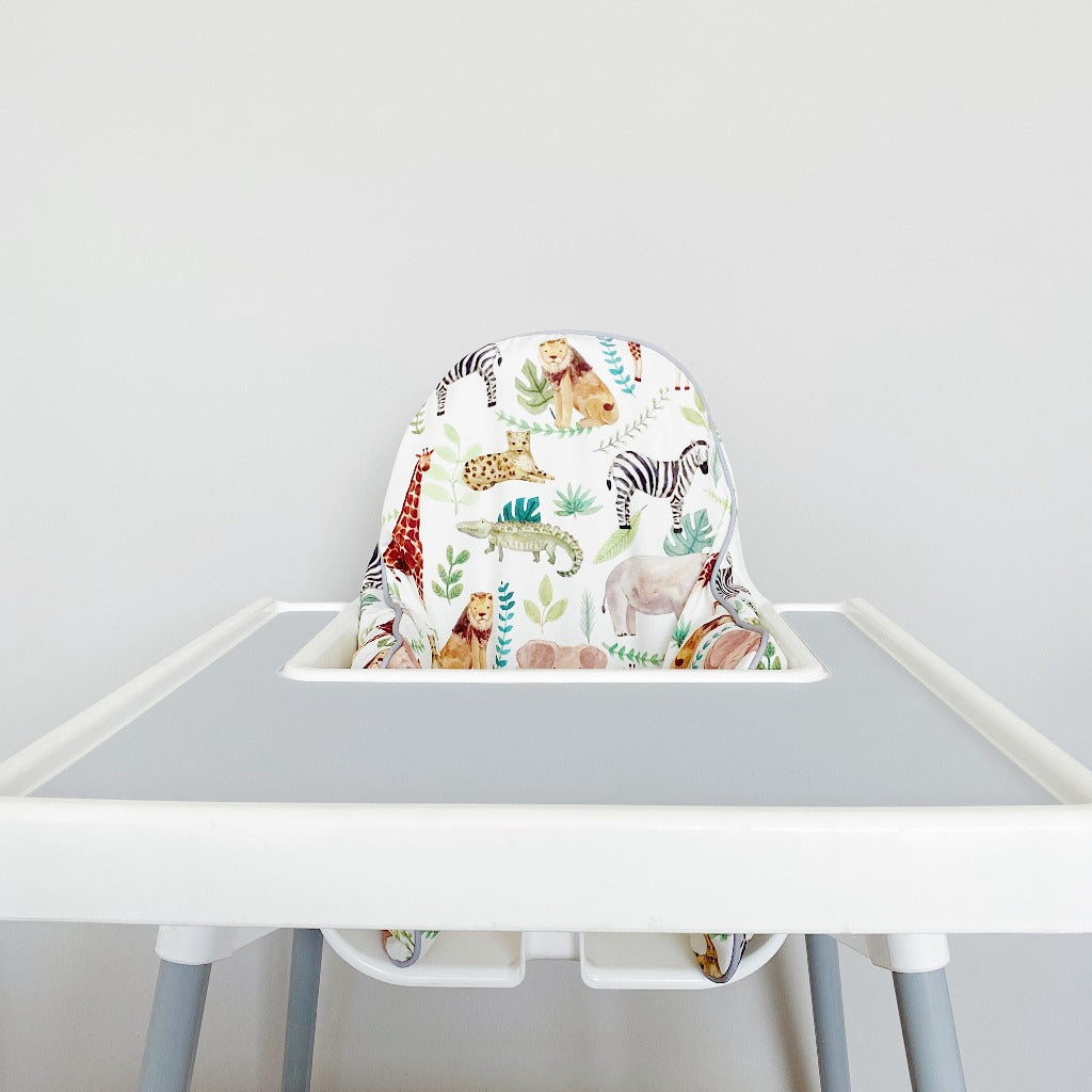 IKEA High Chair waterproof Cover - Safari Animals Print | Bobbin and Bumble.