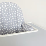 IKEA Highchair Cushion Cover - Grey Spots Print | Bobbin and Bumble.