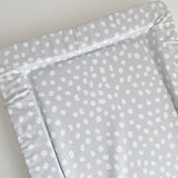 Deluxe Baby Changing Mat - Grey Spots Print | Bobbin and Bumble.