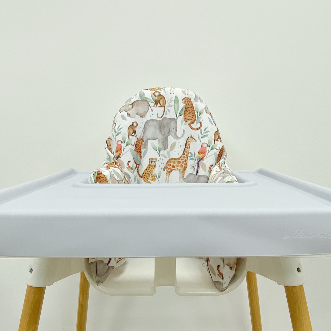 IKEA High Chair waterproof Cover - Jungle Animals Print | Bobbin and Bumble.