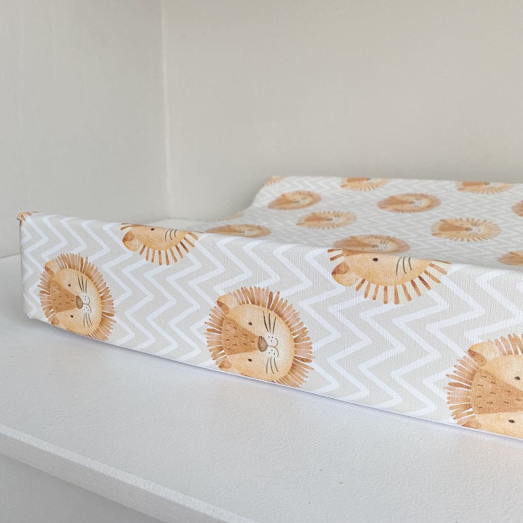 Anti-Roll Wedge Changing Mat - Lion Print | Bobbin and Bumble.