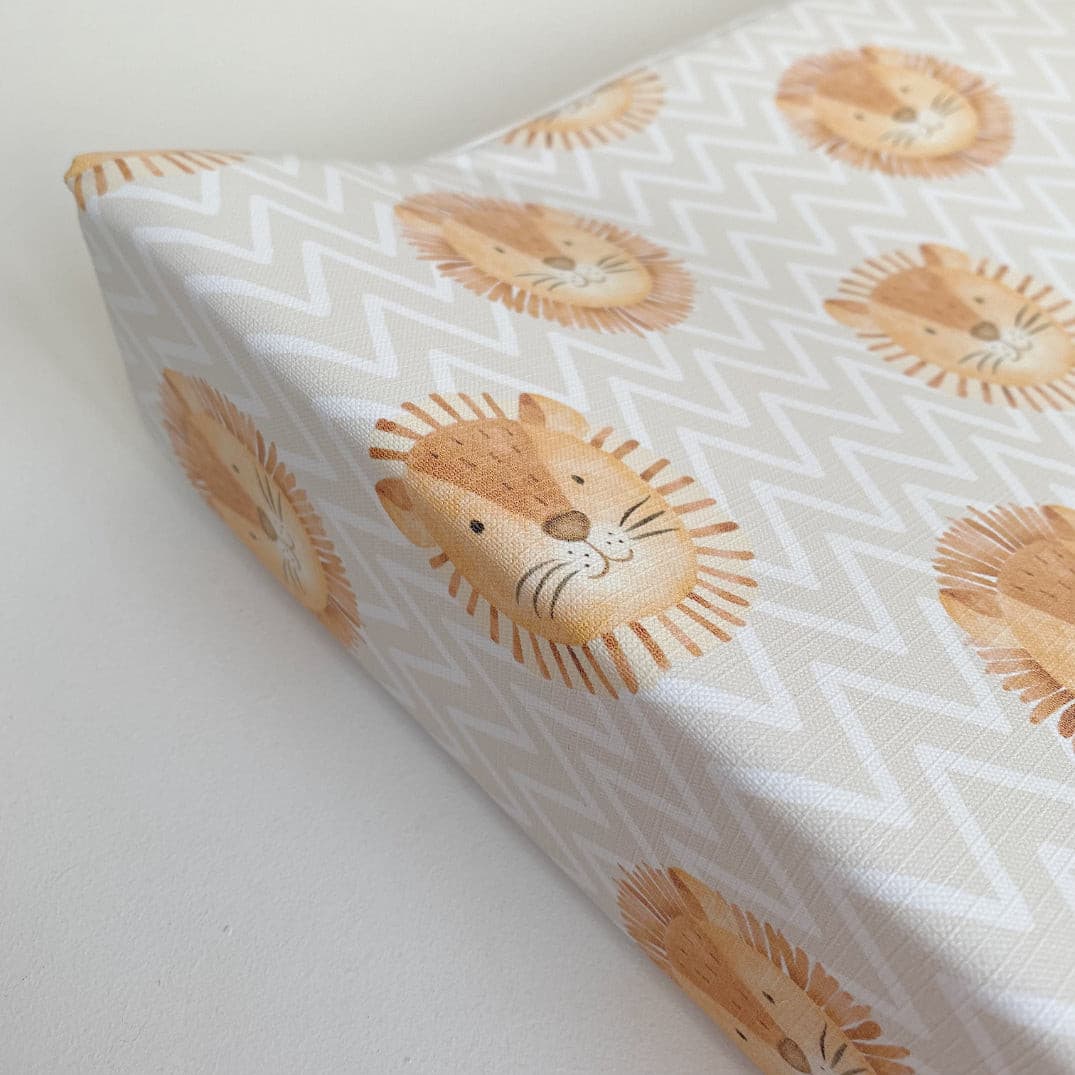 Anti-Roll Wedge Changing Mat - Lion Print | Bobbin and Bumble.