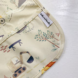 Long Sleeved Baby Bib - Digger Land Print | Bobbin and Bumble.