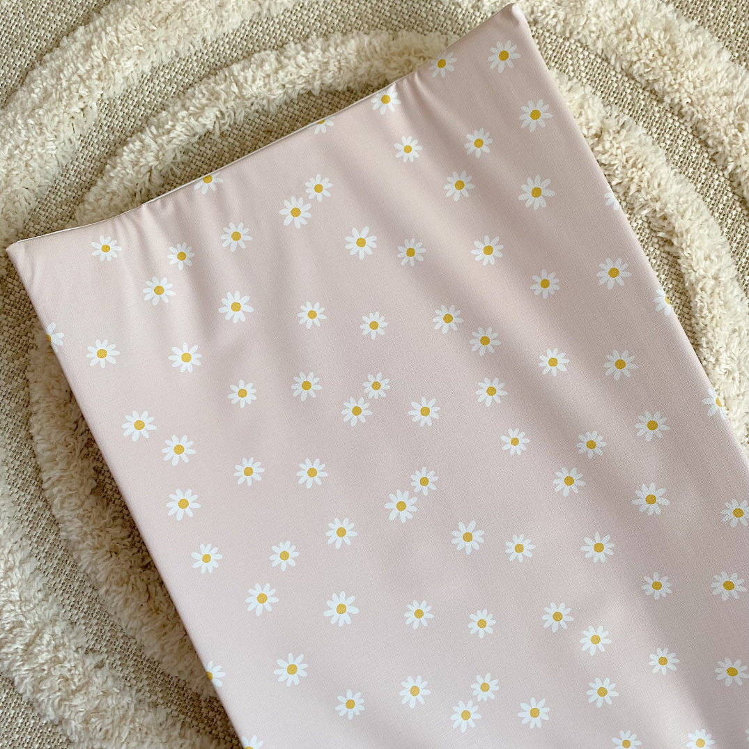 Anti-Roll Wedge Changing Mat - Pink Daisy Print | Bobbin and Bumble.