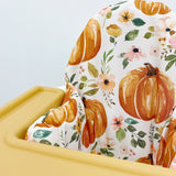 Halloween IKEA High Chair Cushion Cover - Fall Floral Pumpkins Print | Bobbin and Bumble.