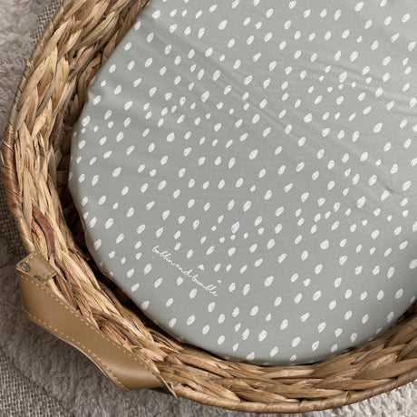 Sage Dots PVC Changing Basket Liner | Bobbin and Bumble | Bobbin and Bumble.