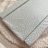 Deluxe Baby Changing Mat - Sage Green Spots Print | Bobbin and Bumble.