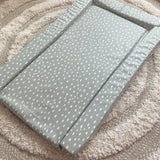 Deluxe Baby Changing Mat - Sage Green Spots Print | Bobbin and Bumble.