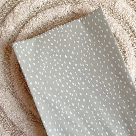 Anti-Roll Wedge Changing Mat - Sage Green Spotty Print | Bobbin and Bumble.