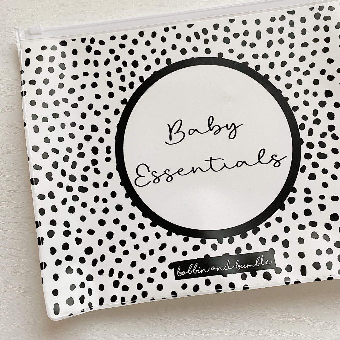 Unisex Zip Lock Hospital Organiser Bags - Spotty Print | Bobbin and Bumble.