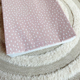 Anti-Roll Wedge Changing Mat - Dusky Pink Spotty Print | Bobbin and Bumble.