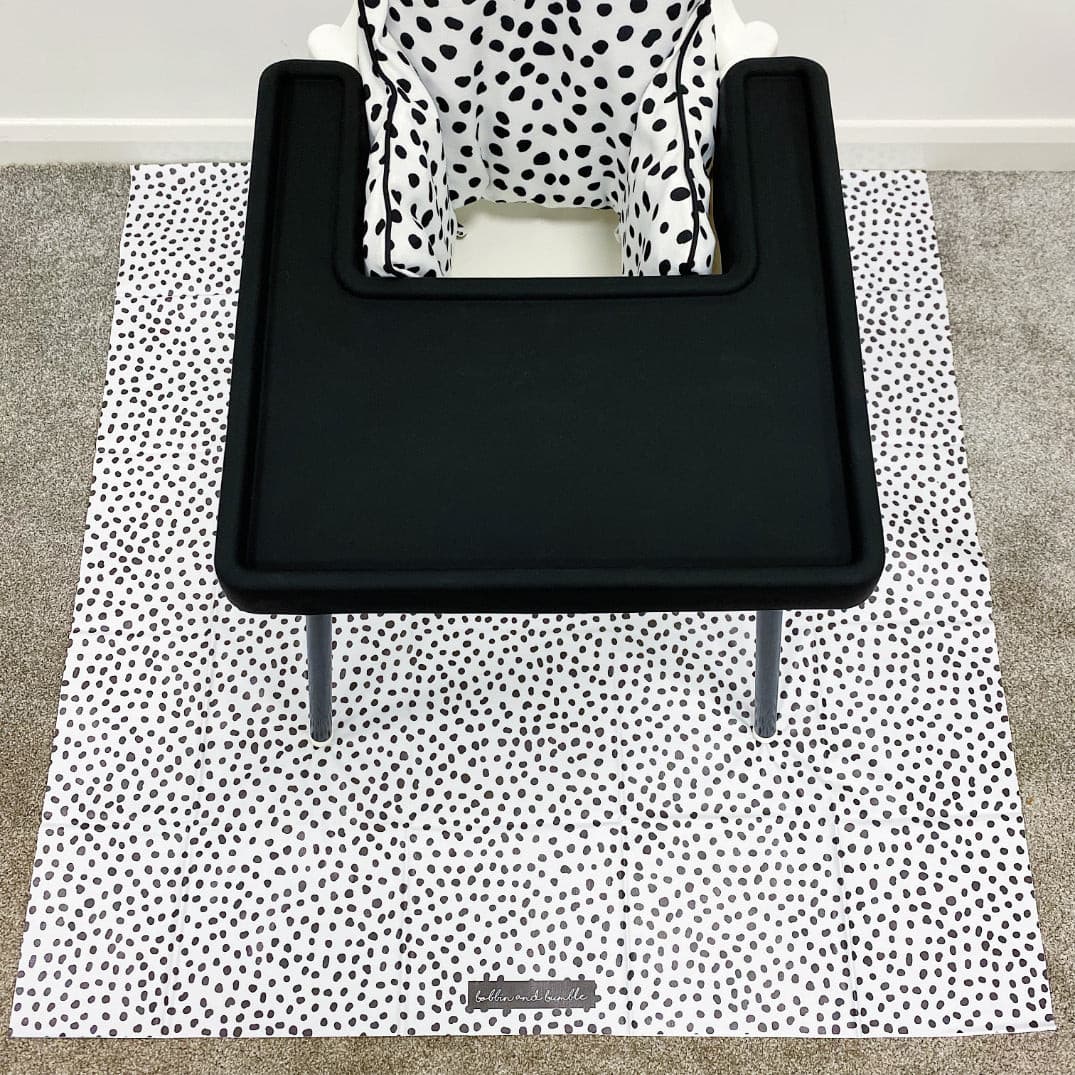 Splash mat - Monochrome Spotty Polka Dot | Bobbin and Bumble.