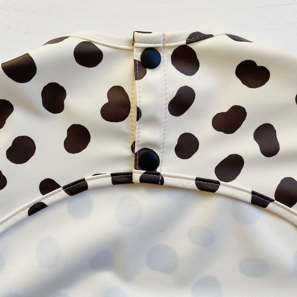 Long Sleeved Baby Bib - Spotty print | Bobbin and Bumble.