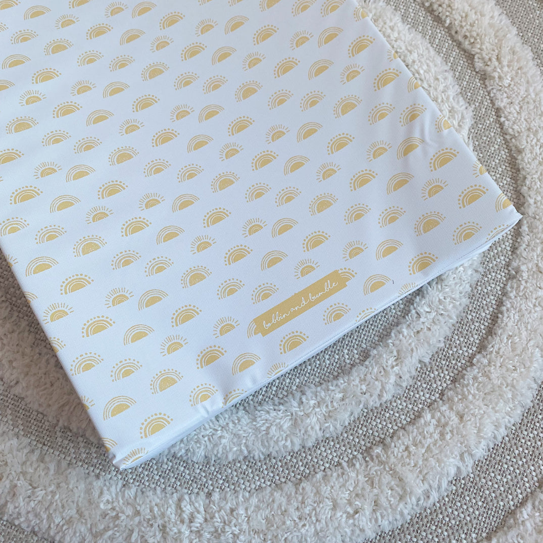 Anti-Roll Wedge Changing Mat - Boho Suns Print | Bobbin and Bumble.