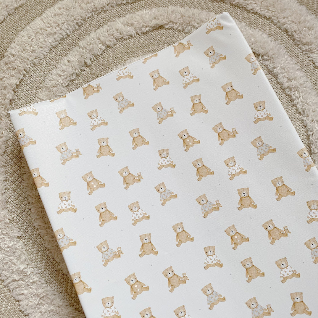 Anti-Roll Wedge Baby Changing Mat - Teddy Bears print | Bobbin and Bumble.