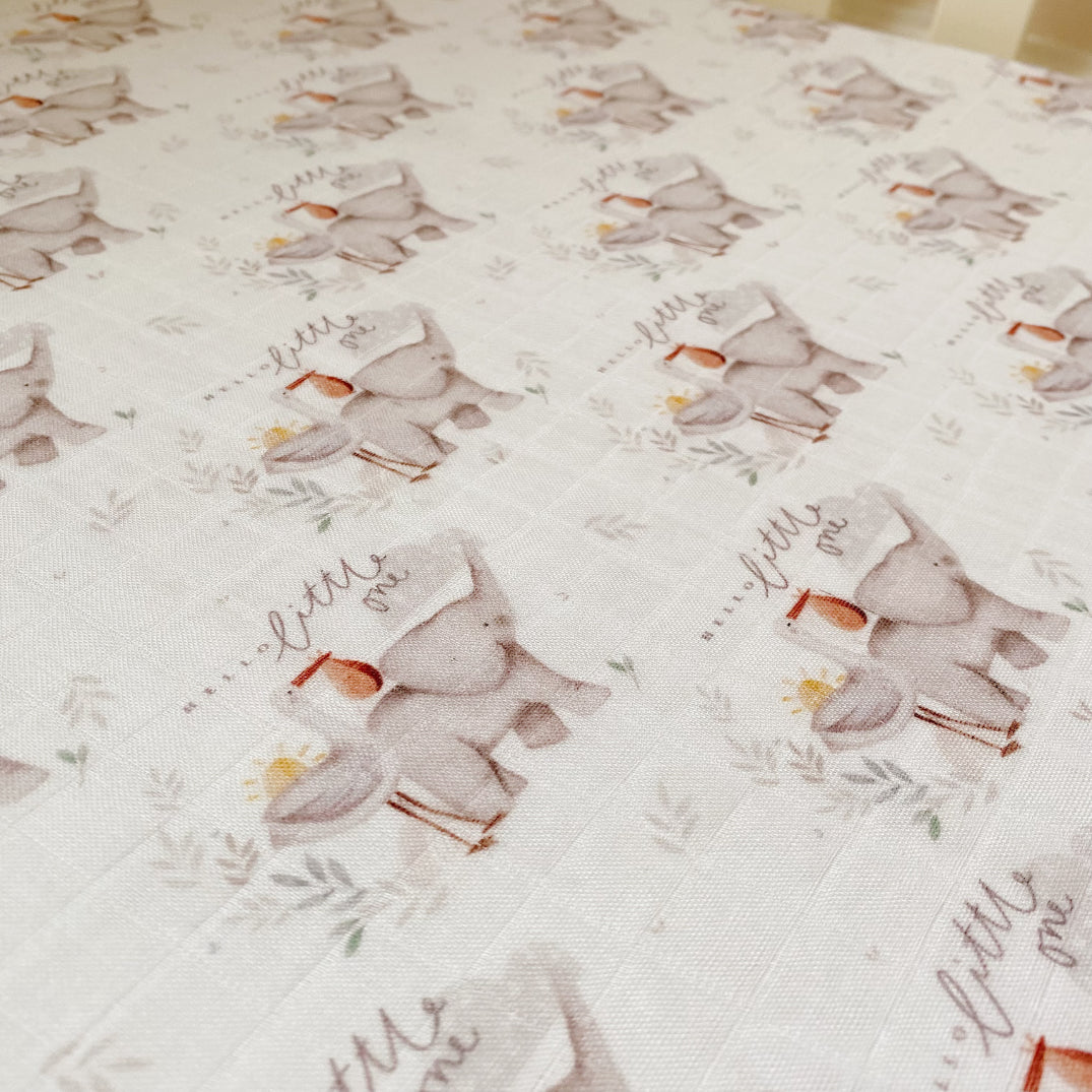 CLEARANCE: Hello Little One Baby Cot Bed Sheet – Limited Stock | Bobbin and Bumble.