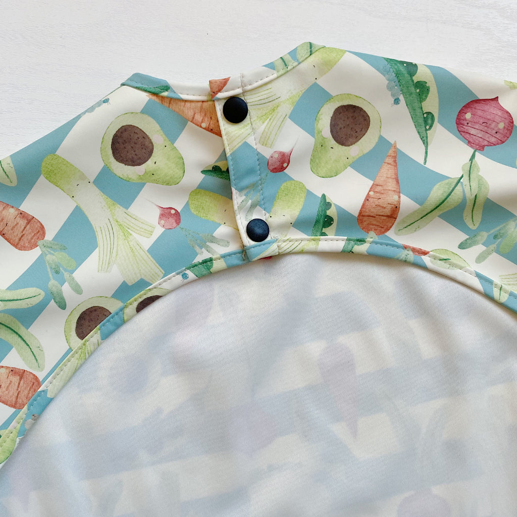 Long Sleeved Bib - Vegetable Garden | Bobbin and Bumble.