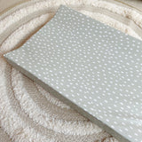 Anti-Roll Wedge Changing Mat - Sage Green Spotty Print | Bobbin and Bumble.